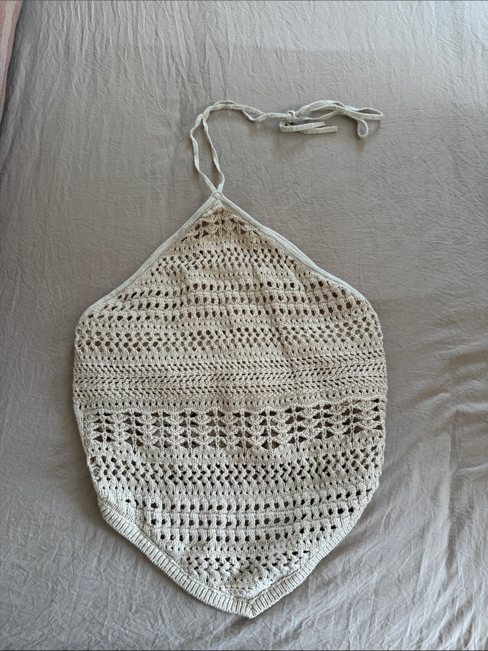 Abercrombie Crochet Halter Top in Cream